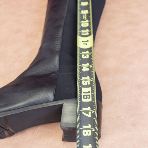 Stuart Weitzman Wmn Keelan Black Leather Stretch Dress Office Knee boots sz 9 - Picture 9 of 10
